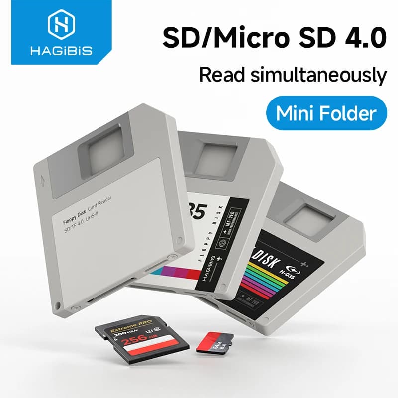 Hagibis 4.0 SD Card Reader USB C to UHS-II Memory Card Reader Micro SD High-Speed Floppy Disk 2 in 1 Adapter for Phone Camera