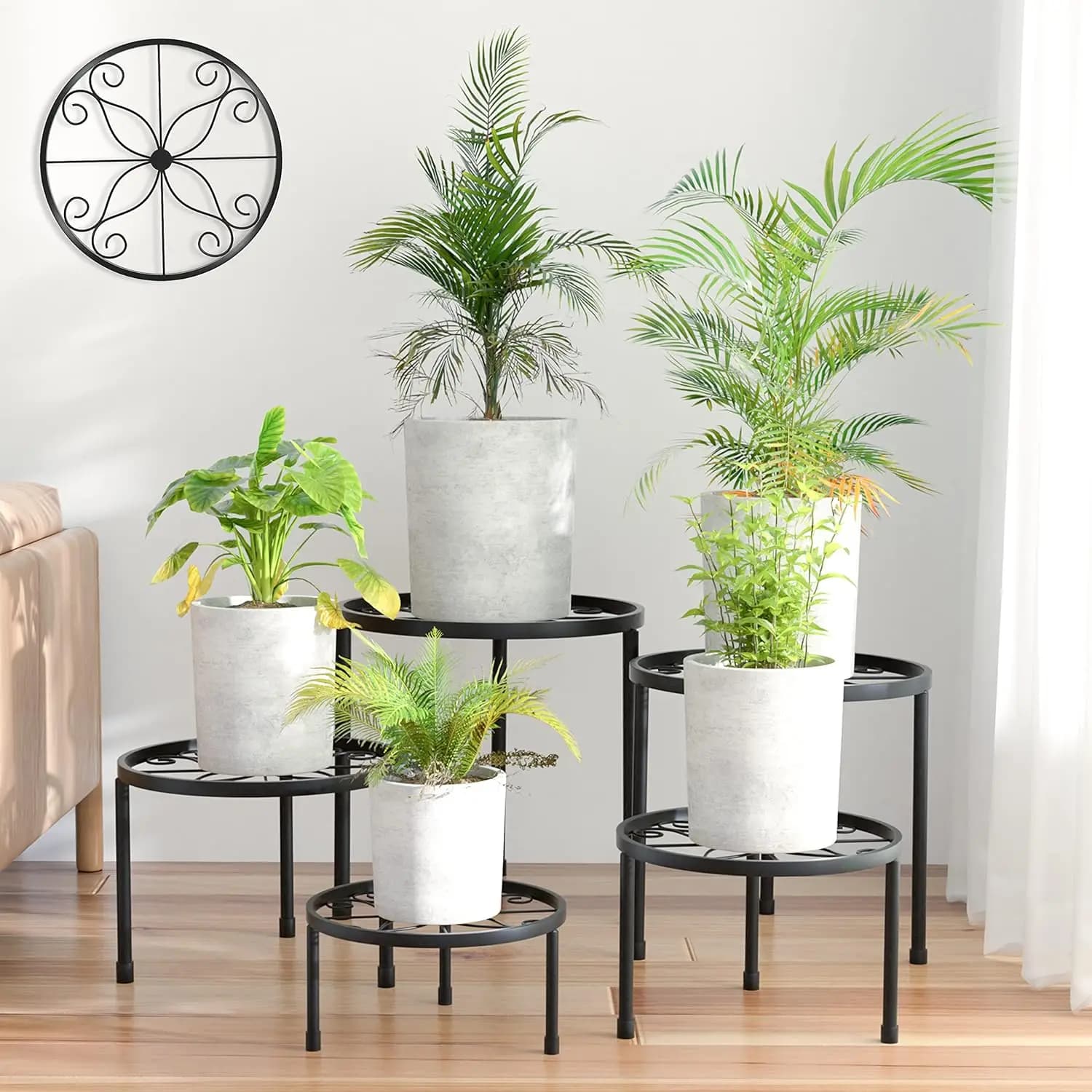 Multiple Plant Supports, Anti-rust Iron Shelves for Vases, Decoration