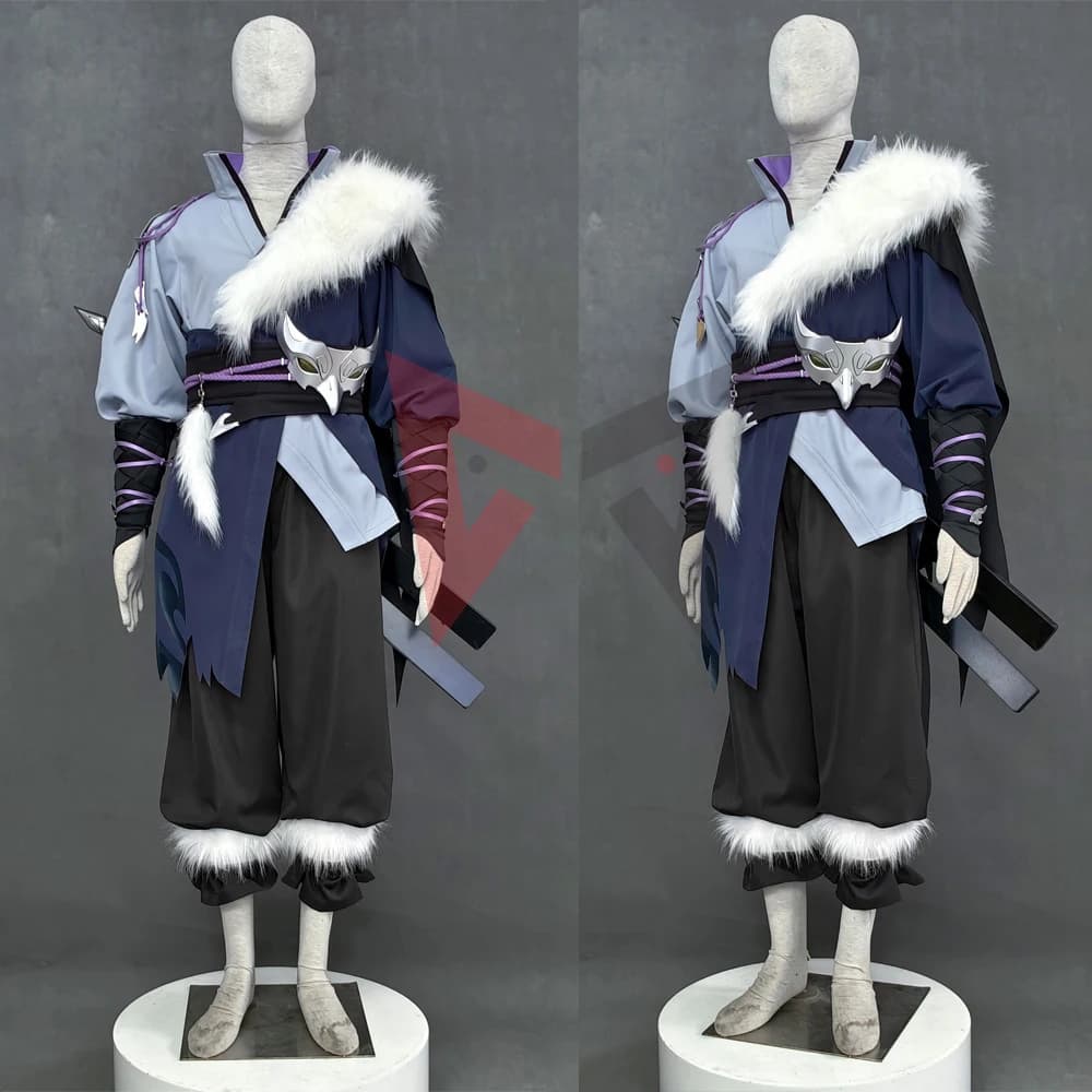 New Game Ninja Uchihang Sasukesing Cosplay Costume Hero Shirt Pants Cloak Mask For Game Party Halloween Custom Made