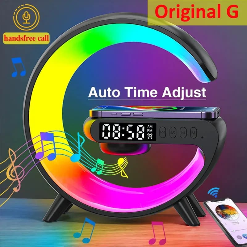 Original Wireless Charger Pad Speaker Bluetooth RGB Night Wake Up Light call in speaker fast charging station for iPhone Samsung