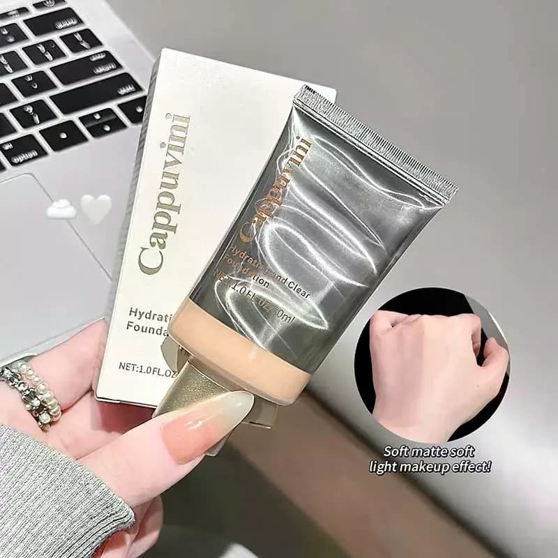Fondotinta Liquido Idratante Cappuvini, Copertura delle Imperfezioni con Texture che si Integra nella Pelle, Finitura Radiosa, Base Trucco Leggera e Liscia