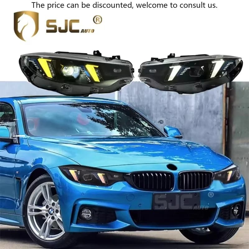 Accessori SJC Fari adatti per BMW Serie 4 F32 13-18 Montaggio LED DRL Luci di marcia diurna a luce gialla e bianca