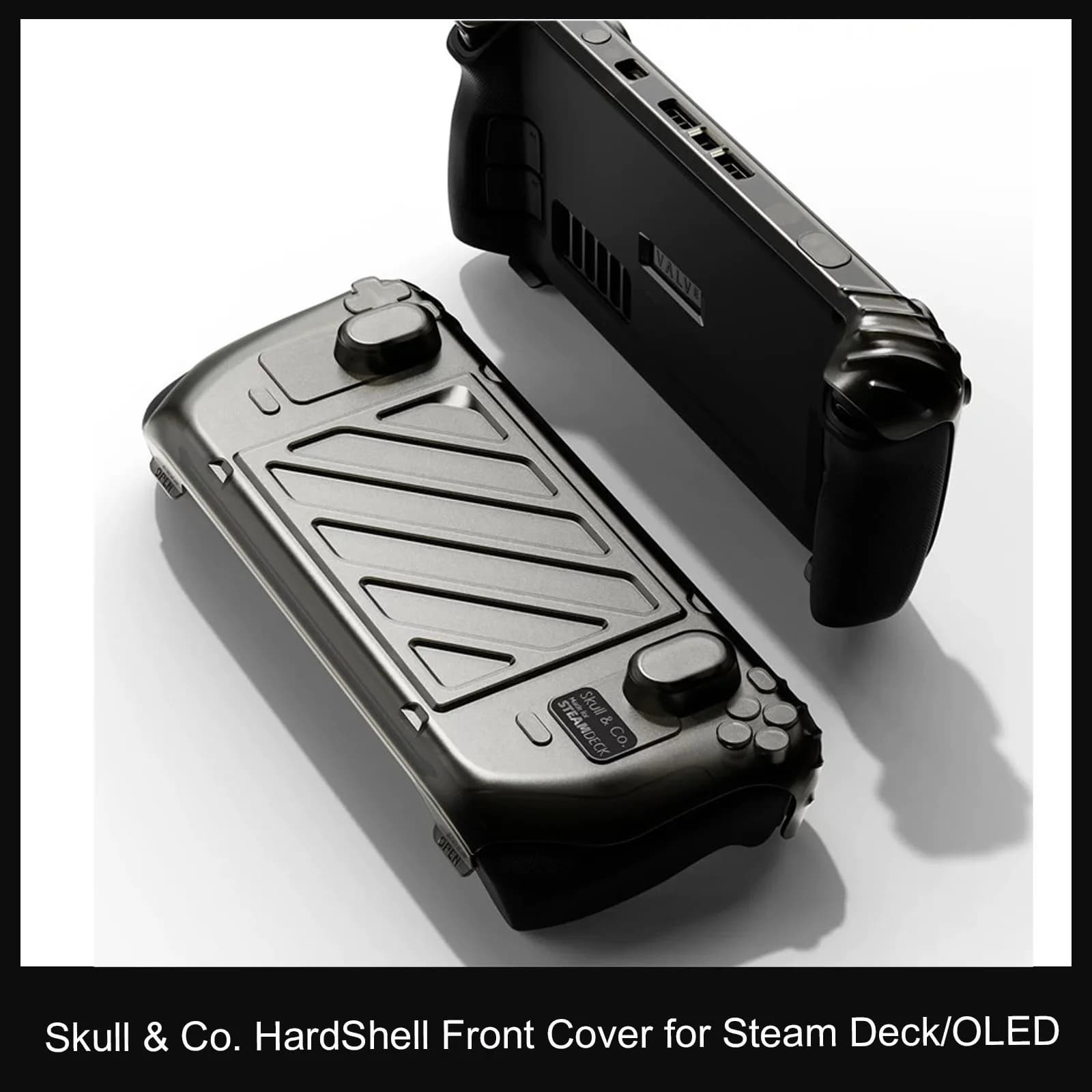 Skull & Co. HardShell Cover frontale Bundle GripCase Custodia protettiva portatile StandGrip per console di gioco LCD/OLED Steam Deck