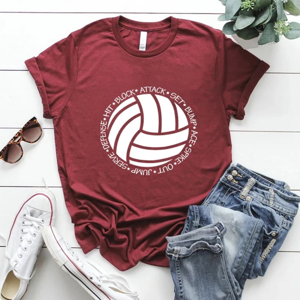 Camicia da pallavolo Camicia con scritta da pallavolo Camicia sportiva Camicia da squadra sportiva Uomo Donna Maglietta grafica unisex Camicia per amante del pallavolo