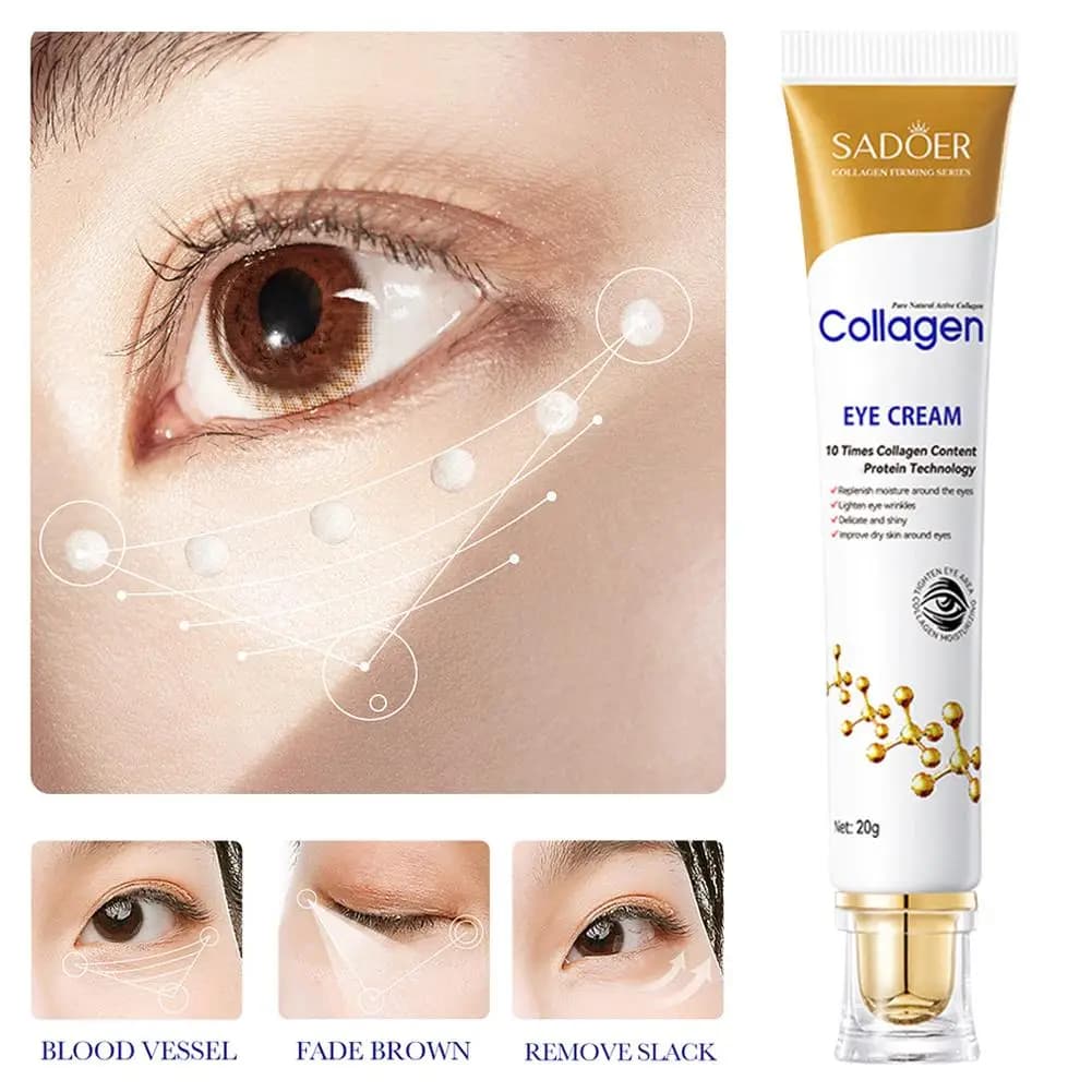 Crema Contorno Occhi al Collagene 20g Idratante Anti-Età Antirughe Anti-Occhiaie Anti-Borse Sotto gli Occhi Idratante Antirughe Sottili Effetto Lifting Rassodante Cura della Pelle