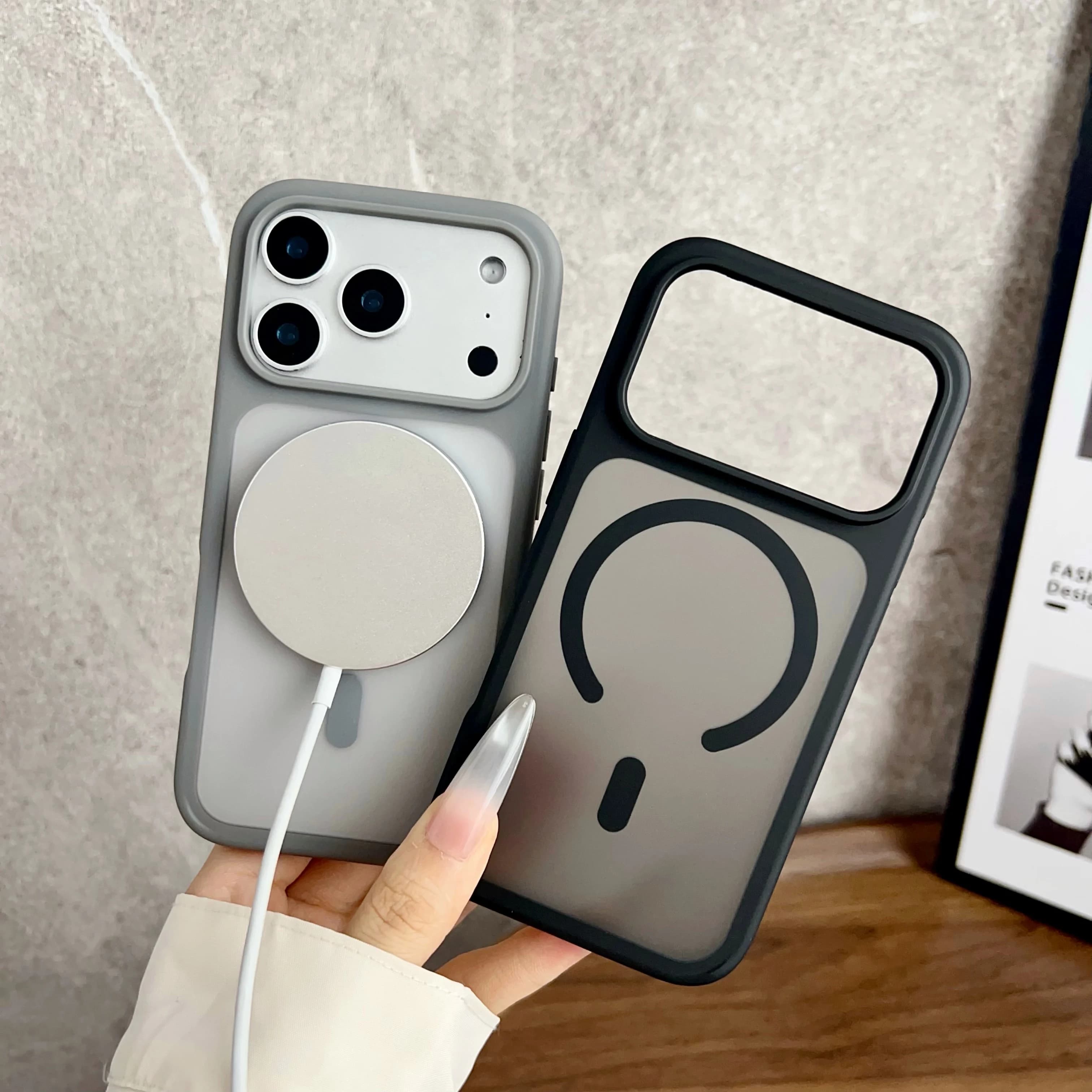 Custodia opaca traslucida per Magsafe iPhone 17 Pro Max Air 17Pro iPhone17 17ProMAX Mag Accessori di copertura del telefono antiurto sicuri