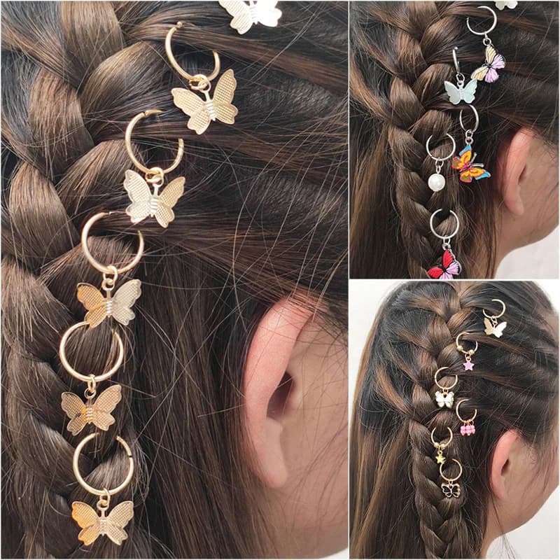 Set di 6 fermagli per capelli a forma di farfalla, accessori per capelli alla moda in stile street.