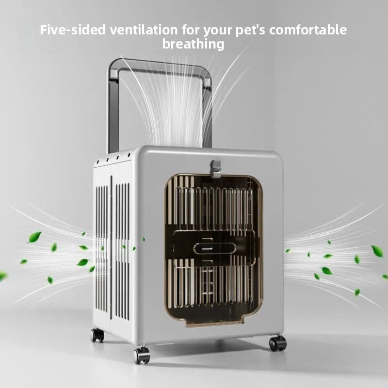 Trasportino Portatile per Animali Domestici, Gabbia da Viaggio per Cani e Gatti