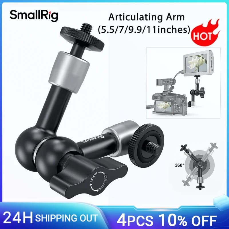 SmallRig Braccio articolato da 5,5 pollici Braccio magico ad attrito regolabile con vite filettata da 1/4 per monitor LCD DSLR/luce LED 2065B