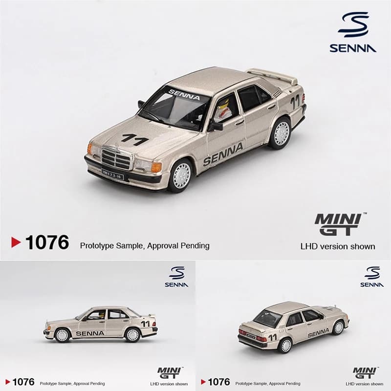 MINIGT 1076 Available 1:64 Mercedes Benz 190 E 2.3 16 # Modellino Auto in Scala 1:11 by Ayrton Senna of 1984 Nürburgring, Collection of Toys