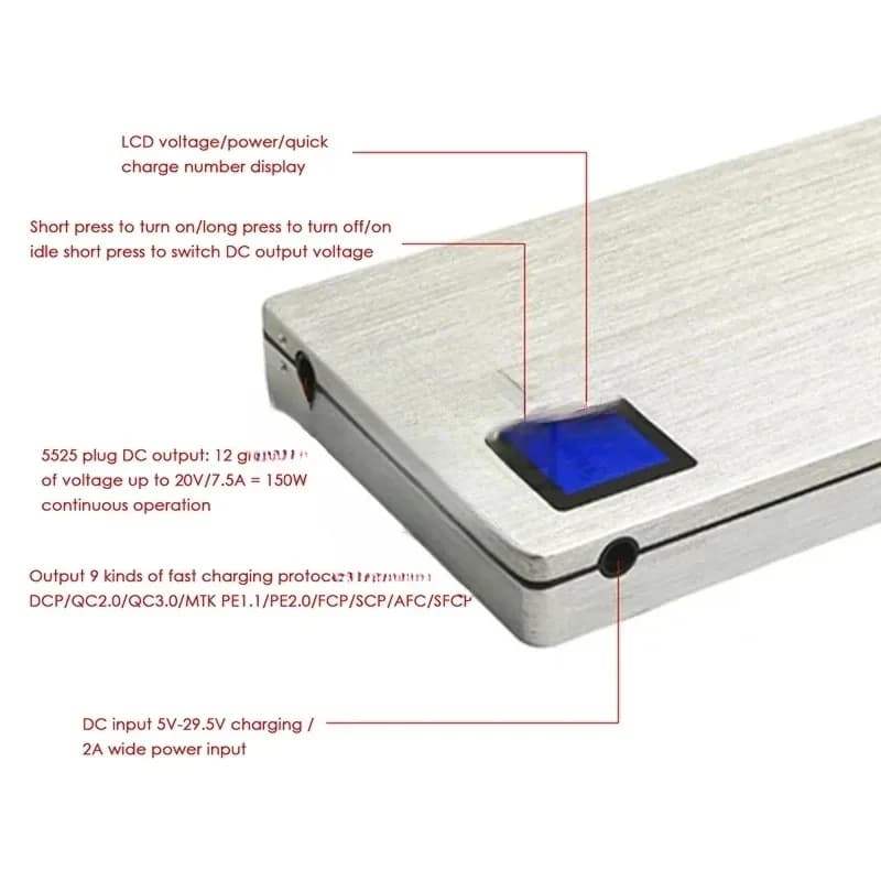 5V 9V 12V 15V 16V 16.5V 17V 18V 19V 19.5V 20V 24V 5A 20000Mah 40000Mah Output Powerbank Battery Pack Laptop Power Bank