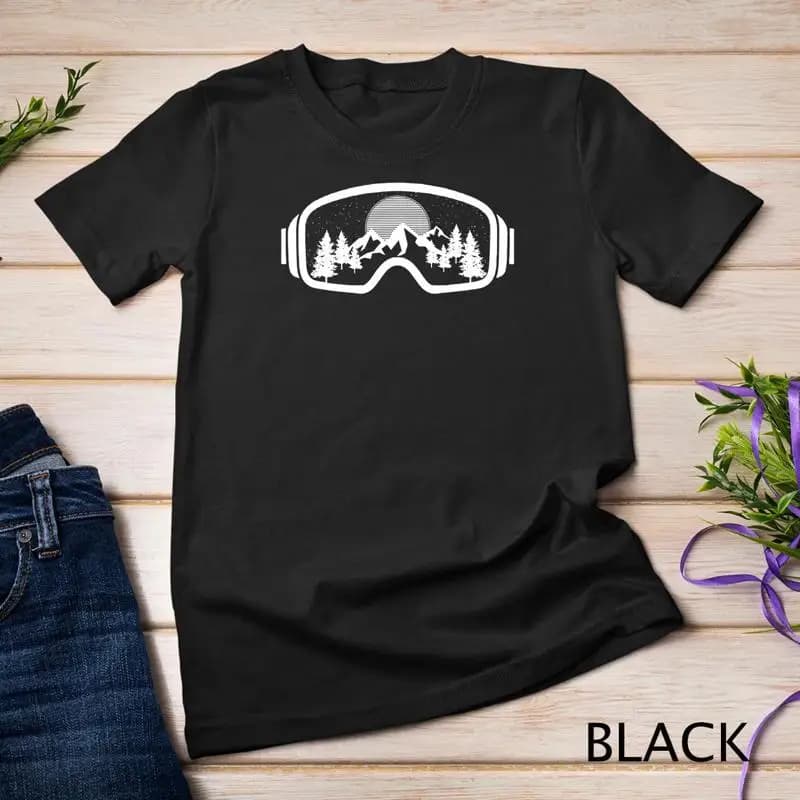 Sci Snowboard Camicia Occhiali Sci Neve Montagna Regalo invernale Maglietta unisex