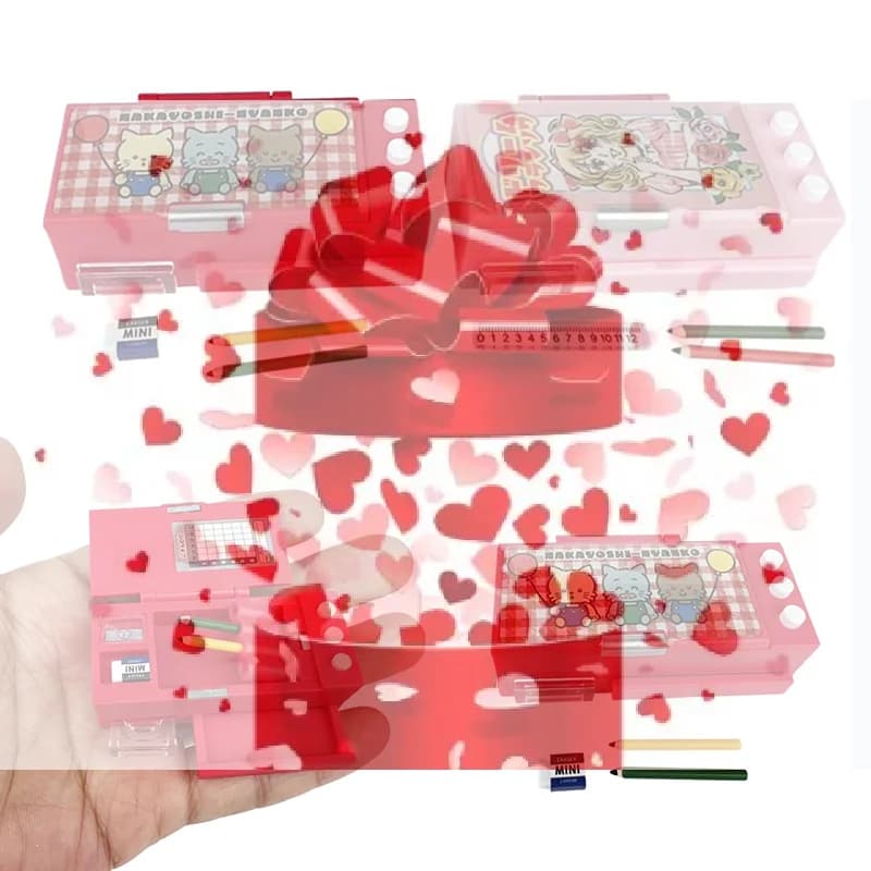 【BS】1 Set Simulated Scene Pencil Box Model Play House Lifelike Design Mini Stationery Box Dollhouse Pencil Case Pretend Toys