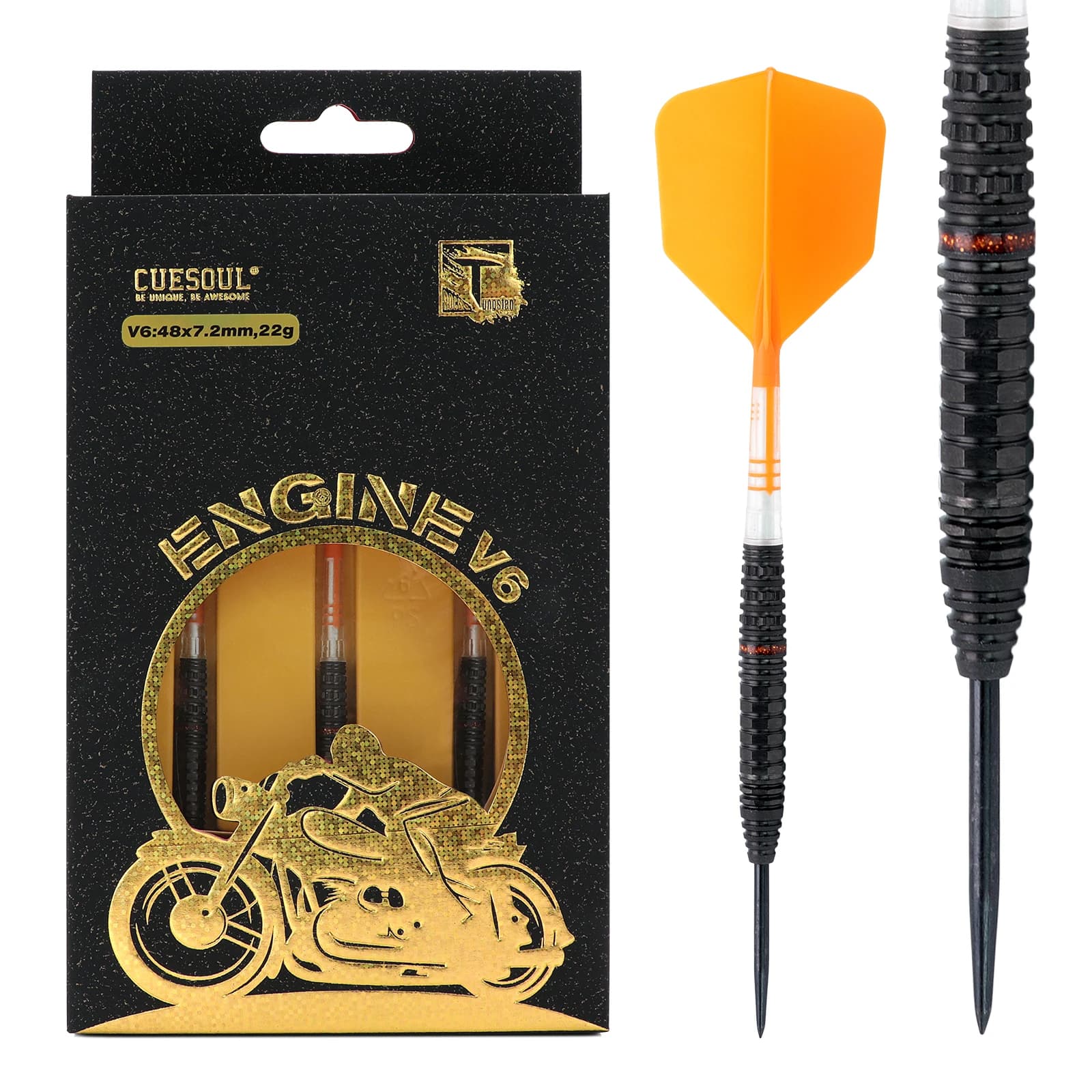 CUESOUL ENGINE 21/22/23g punta in acciaio 90% Set di freccette in tungsteno con vernice ad olio rifinita e unificante ROST T19 CARBON Flight