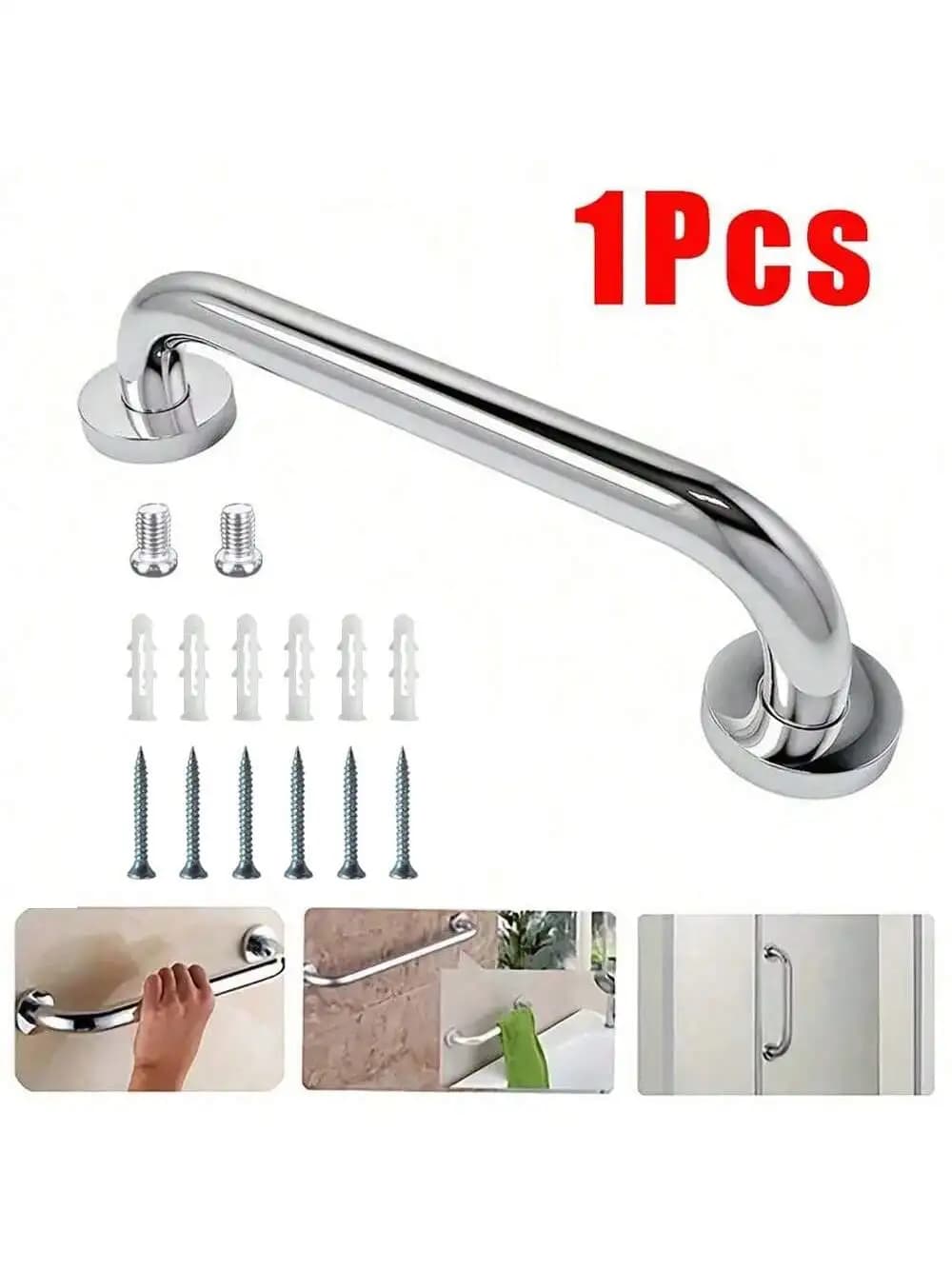 1pc Maniglione per asciugamani Supporto da bagno in acciaio inossidabile Maniglia per barra da parete antiscivolo Buona presa per addensare Vanity Home Room