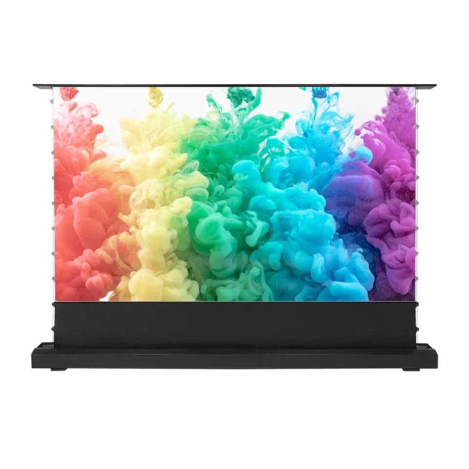 Vendita calda Wupro CBSP 100 pollici pavimento Rise ALR UST schermo per proiettore elettrico schermo per proiettore Home Theater a breve tiro elettrico