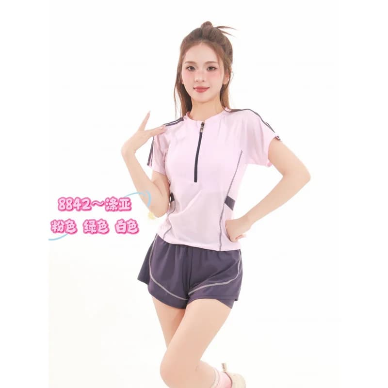 Minsu Women's Two Piece Swimwear 2025 New Style Chest Control Slimming Conservator Hot Spring Swimwear Summer Zipp