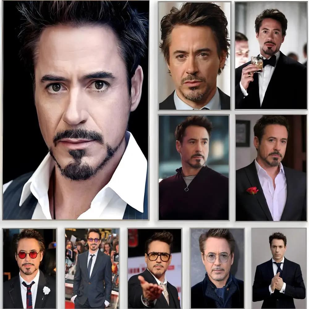 Diamond Painting Cross Stitch charming actor r-robert downey jr Poster Classic Wall Art Home Decor Peel and Stick Unframed