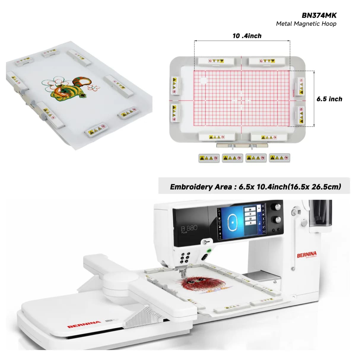 Bernina Magnetic Frame Magnetic Embroidery Hoop for Bernina 990/ 880 / 880 PLUS / 830 Embroidery Machine with Long Magnets