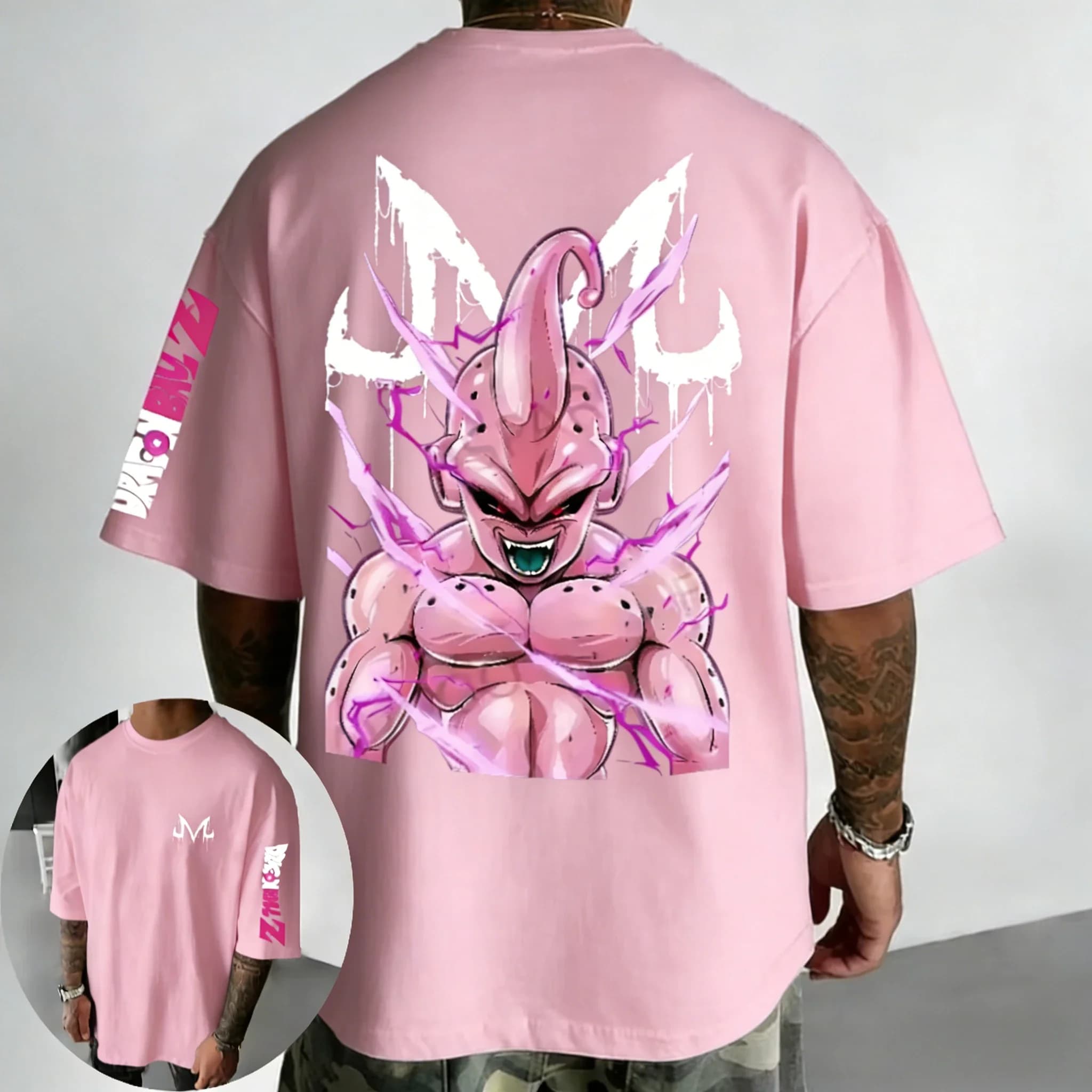 T-shirt in cotone Dragon Ball Anime, nuova collezione estiva, stampa Majin Buu, da uomo, stile Harajuku Hip Hop, oversize, casual, a maniche corte.