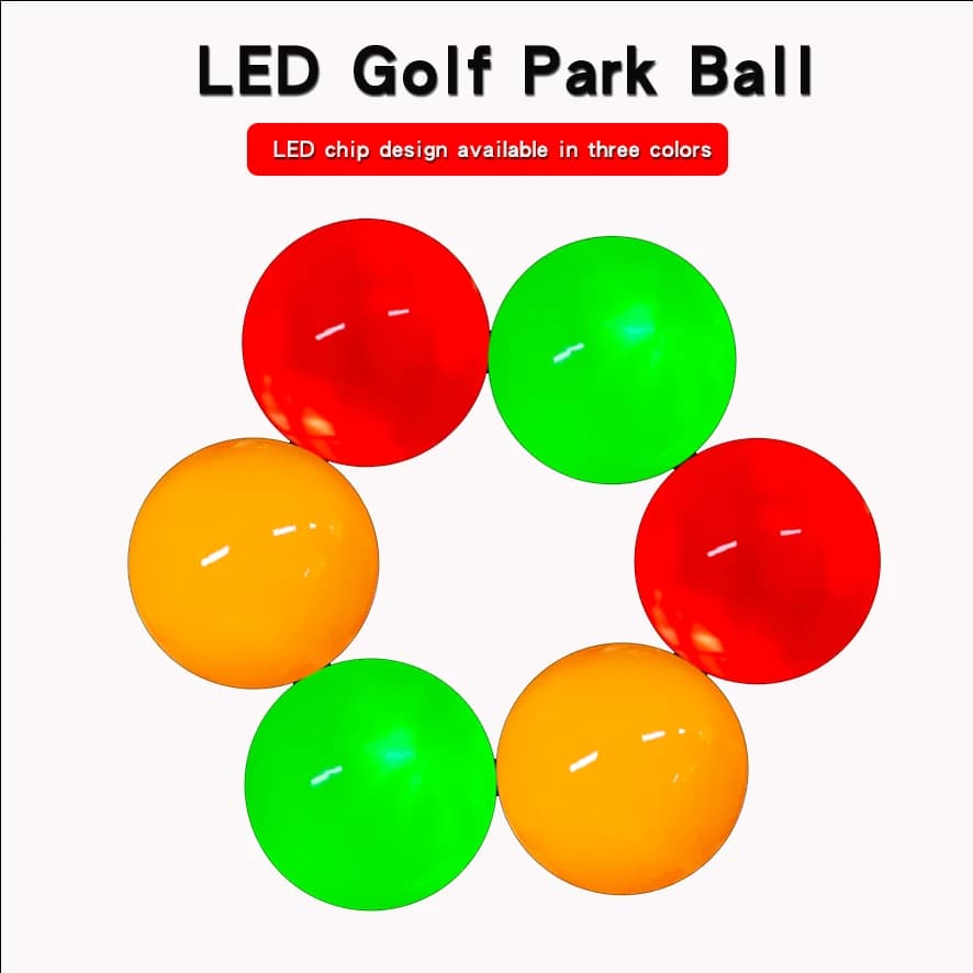 Pallina da golf a LED da 1 pezzo per pratica notturna Palline da golf durevoli e super lunghezze luminose Rosso Verde Arancione all'aperto per pallina da parco