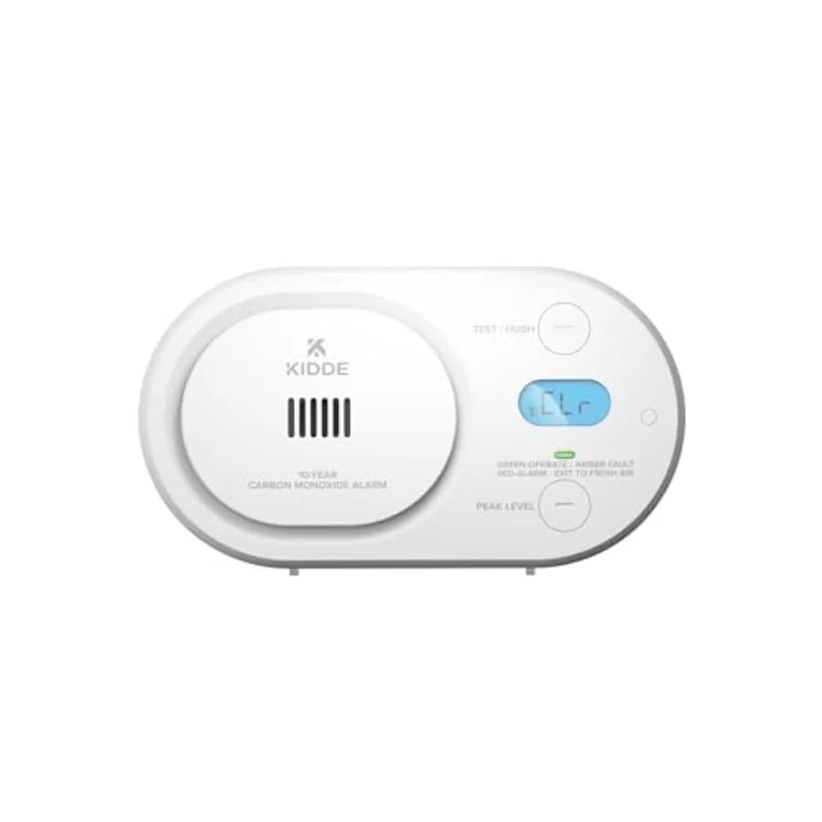 Rilevatore di Monossido di Carbonio con Batteria da 10 Anni, Display Digitale Retroilluminato, Indicatori di Stato LED, Allarme 85 dB, 5a Edizione COBD10