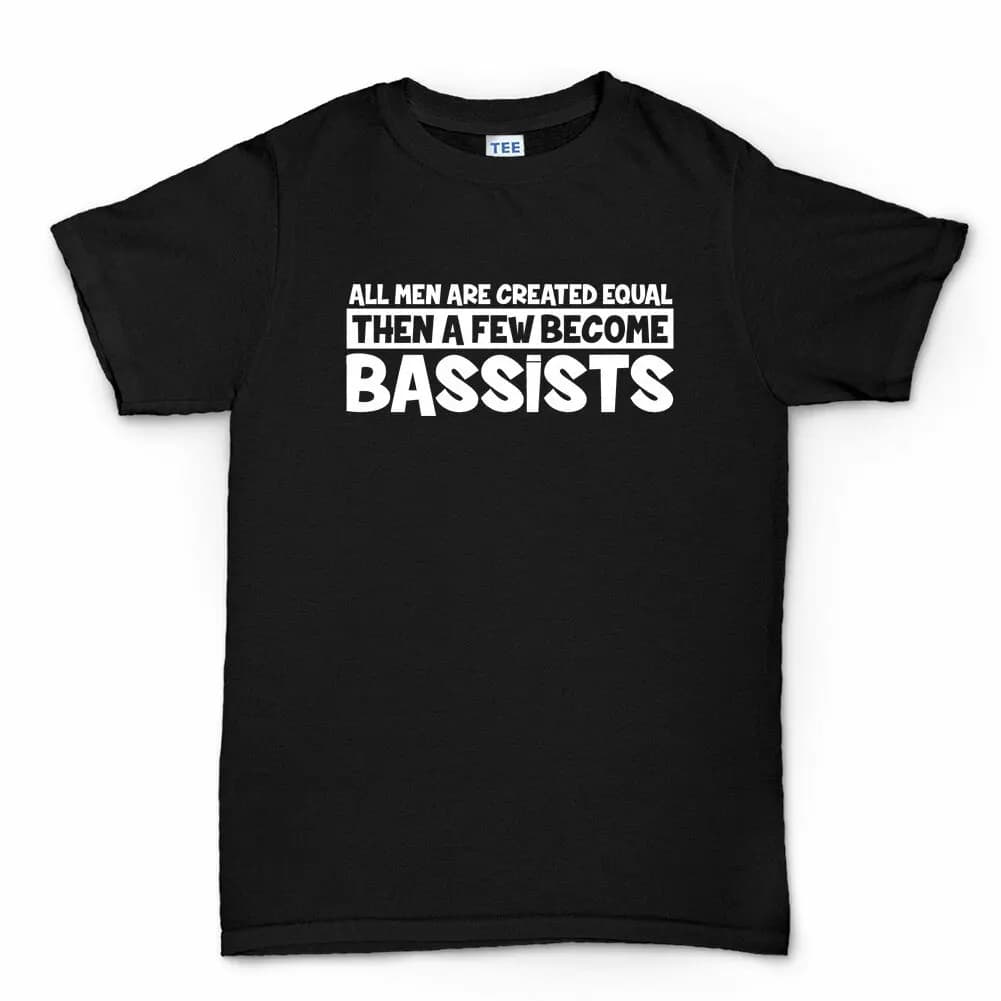 Men Created Equal Funny Bassist T shirt Precision Jazz Warwick Bass Guitar