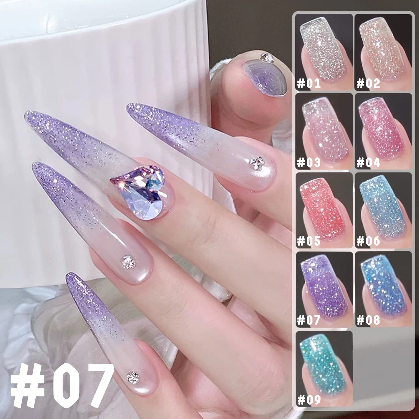 MIANEL 12ML Smalto Gel Brillante Effetto Diamante Platino per Feste Primavera Estate 2026