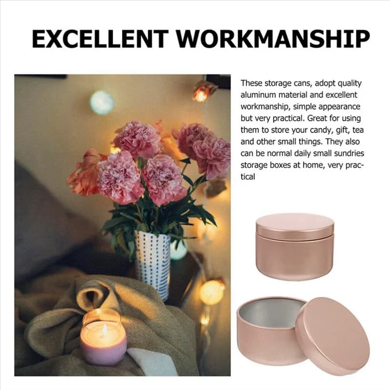 Premium 24 pezzi Barattolo di candela Etichette decorative Scatole di stoccaggio vuote Barattolo di candela Portacandele Contenitori di latta rotondi, C Durabl