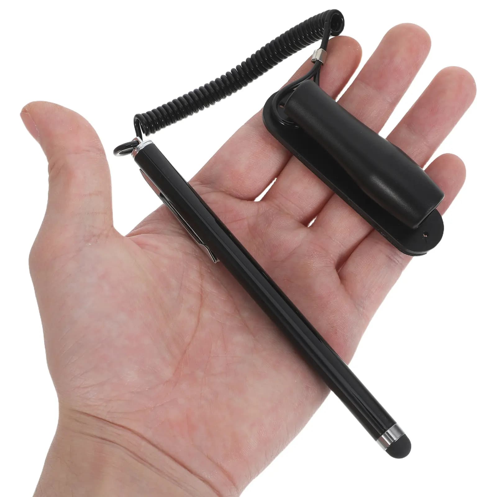 Penna touch capacitiva da 2 pezzi con cordino a spirale, stilo universale per tablet, telefoni, laptop, disegno preciso, appunti