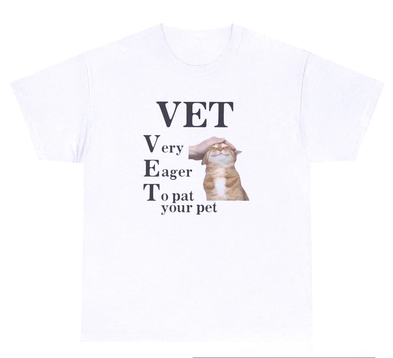 T-shirt divertente per amanti dei gatti e veterinari: 'VET Molto Disposto a Pettinare il Tuo Gatto' - Maglietta Creativa Minimalista Urbana per Donna