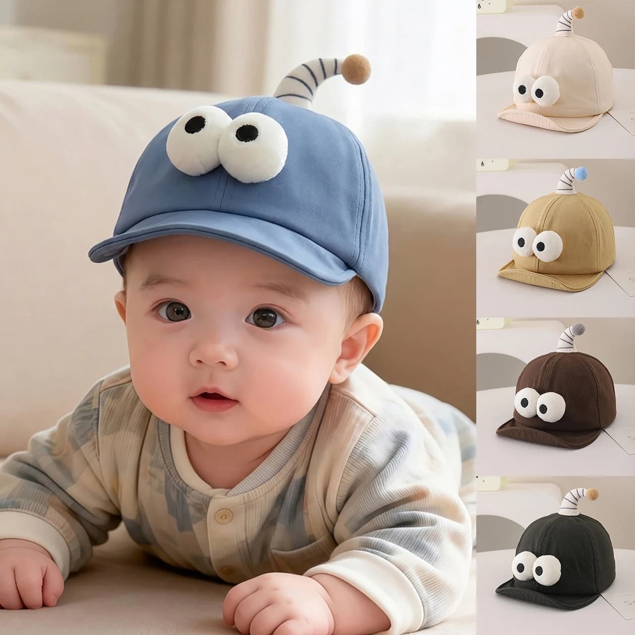 Cartoon Baby Duck Tongue Hat Big Eyes Toddler Peaked Cap Cute Penguin Kids Baseball Caps Outdoor Children Sun Hats 6-24Month