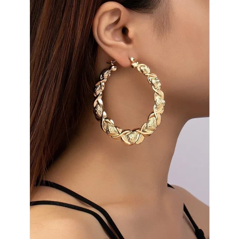 1 paio di orecchini dal design geometrico unico, eleganti e semplici, stile casual da vacanza, orecchini da donna di lusso leggero.