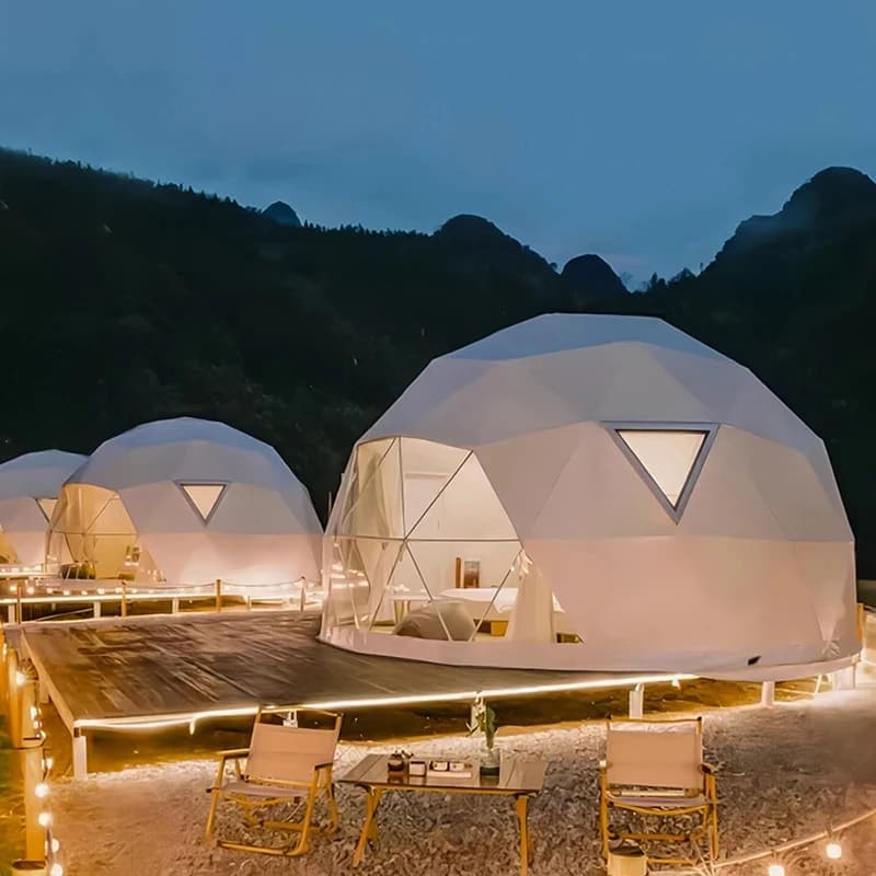 Tenda Geodetica Premium per Glamping - Casa a Cupola per Tutte le Stagioni e Tenda da Campeggio Professionale per Progetti di Alloggi di Lusso all'Aperto