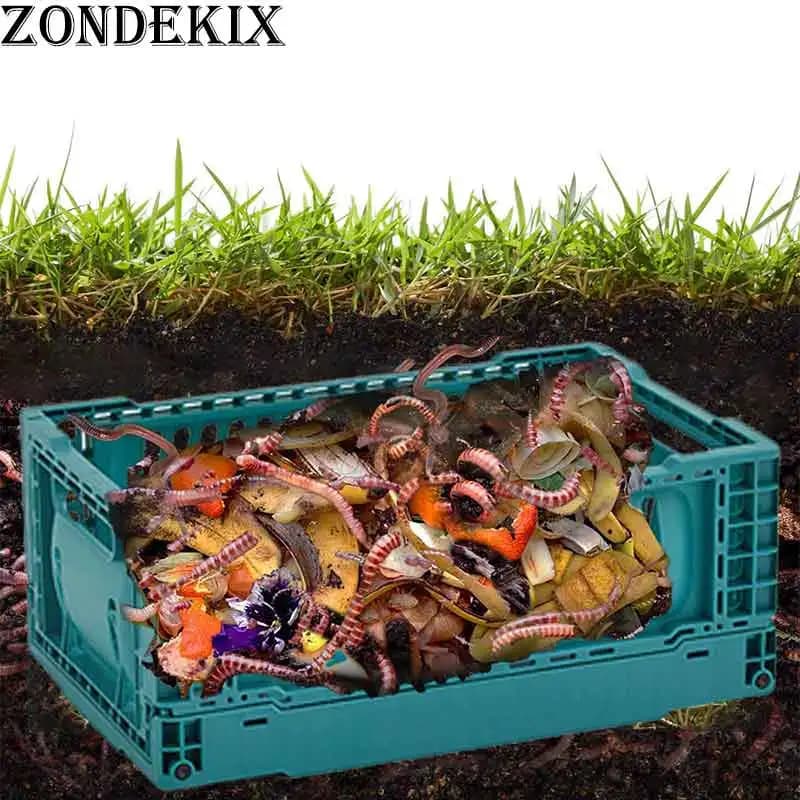 Contenitore per verme da esterno pieghevole verde, portatile, pieghevole, multiuso, adatto per rifiuti biologici, giardino, cortile