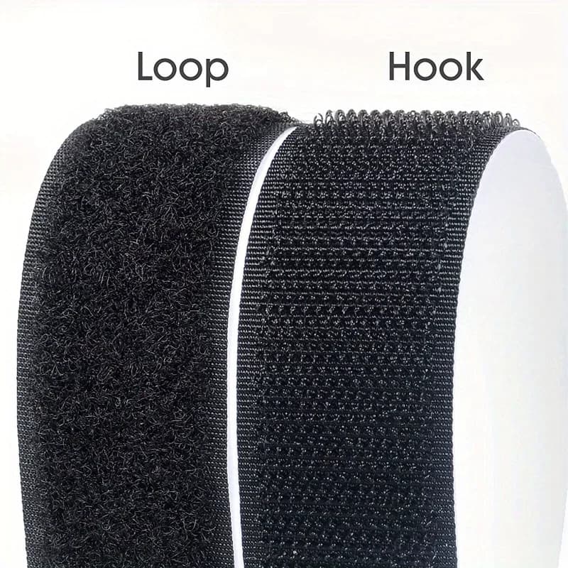 Nastro Adesivo in Velcro da 1-25M, Chiusura a Strappo Autoadesiva, Nastro Magico per Fai-da-te, Adesivo Forte per Auto, Cinghie Adesive