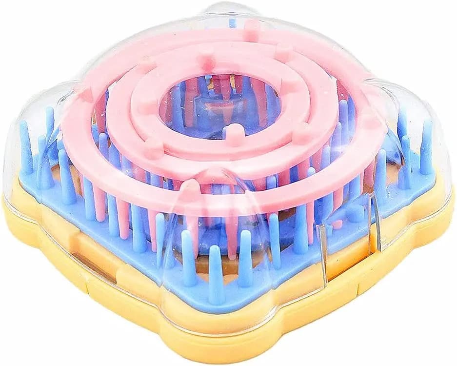 DIY Flower Knitting Loom Kit with Wool Yarn - Weaving Tool Set for Making Blooming Petal Flowers Includes Needle for Crafting