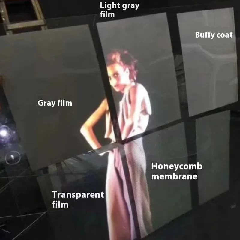 Nuovo schermo di proiezione olografica 3D trasparente/grigio chiaro/proiezione anteriore/posteriore scuro/pellicola per schermo del proiettore dimensioni personalizzate