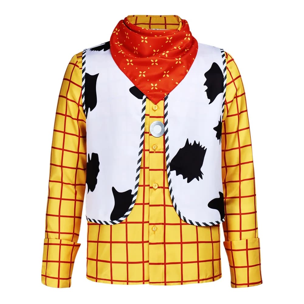 men Cartoon Toy Story Cowboy Woody Cosplay Shirt Vest Scarf 3pcs Costume