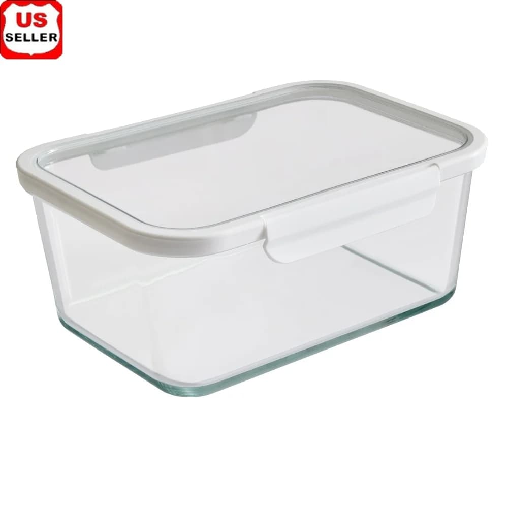 14 cup glass food container with Tritan lid Microwave freezer Stoolable 2 pieces