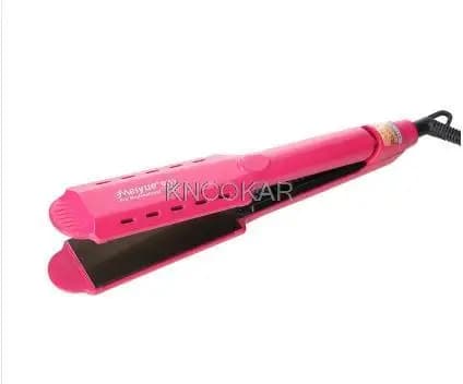 Electric iron with temperature in plywood, iron, straight stem, iron curling hair, straight a special clamp for double-use corn