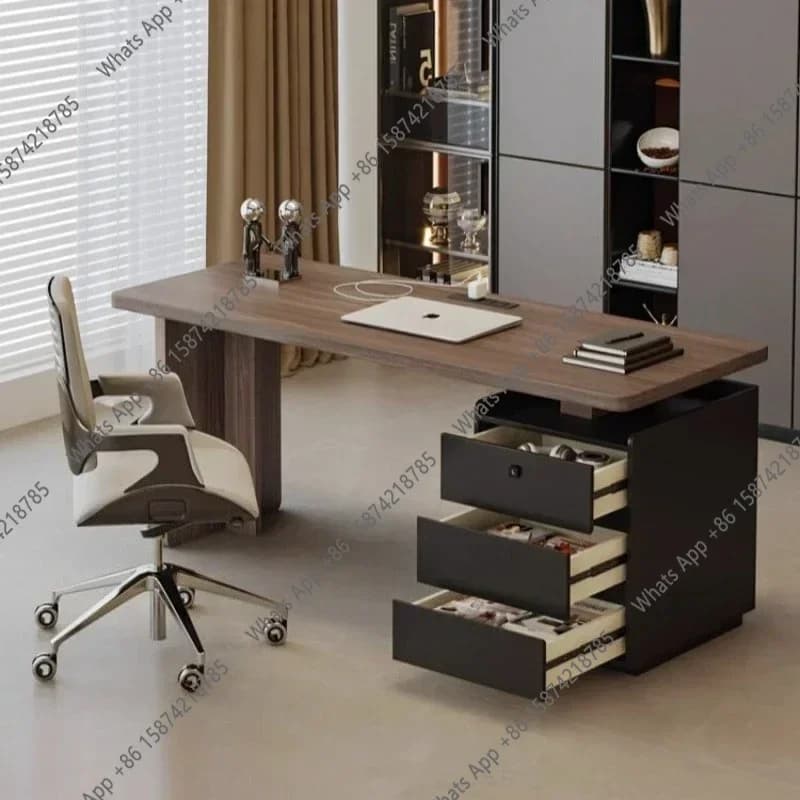 Scrivania da Ufficio Moderna e Lussuosa 140 160 180 200Cm, Scrivania da Gaming, Scrivania per Computer, Scrivania per Stanza, Scrivania Regolabile in Altezza, Mobili Plianti