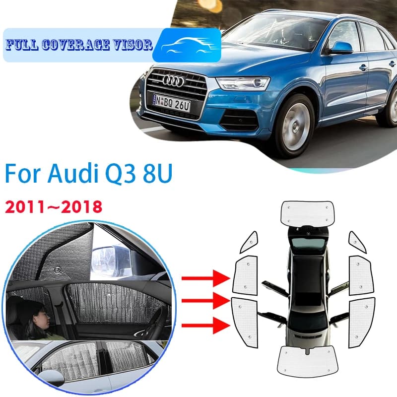 Auto Full Coverages parasole per Audi Q3 8U 2011 ~ 2018 2014 2015 2016 anti-uv auto protezione solare finestra parasole accessori di copertura