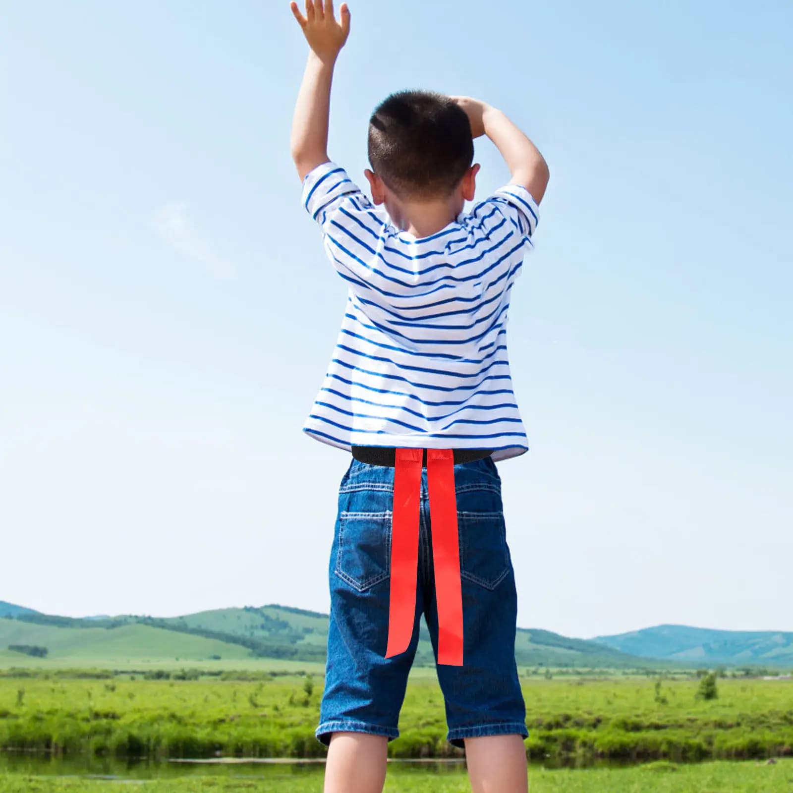 Set di 1 Cintura con Nastro Colorato per Flag Football per Bambini, Bambini Piccoli, Prescolare, Educazione Precoce, Abilità Motorie, Coordinazione e Attenzione