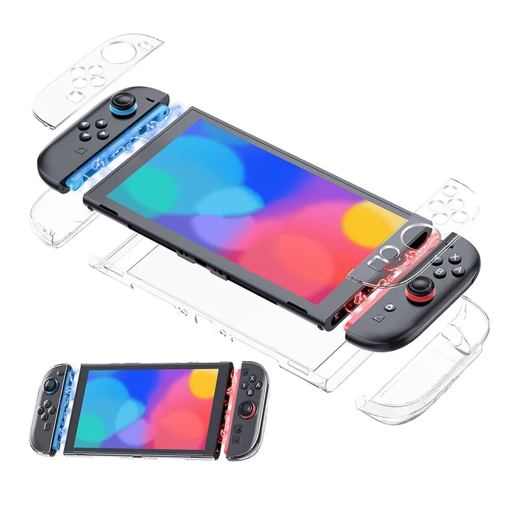 Custodia Protettiva Trasparente Anti-Graffio Antiurto con Design Divisibile per Accessori Switch 2
