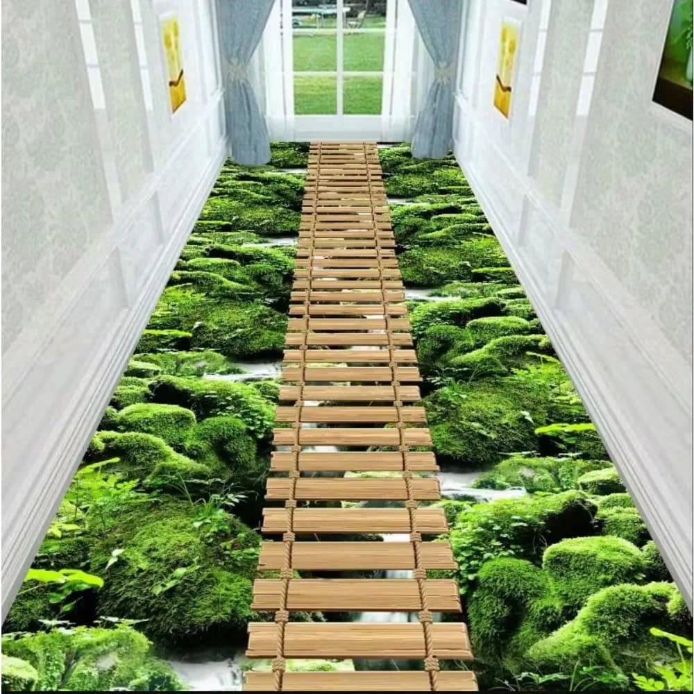 Fun Bridge Flowing Theme Non-slip Mat Easy to clean and durable Perfect for home kitchen corridor or holiday mat