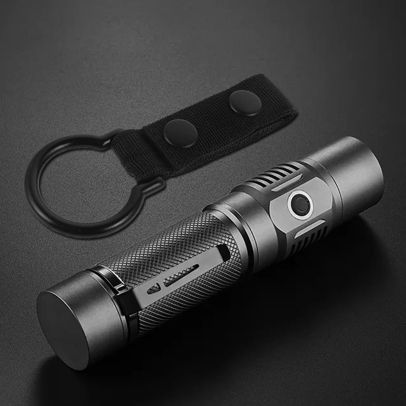 2Pcs Flashlight Holder for Duty Belt Nylon Snap Buttons Anti-Lost Quick Access Outdoor Torch Carrier Hiking Camping Belt