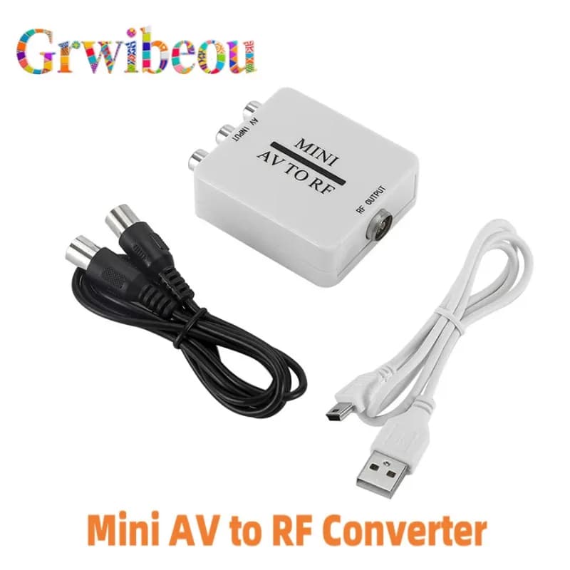 Adattatore Mini AV a RF RCA Convertitore AV a RF Convertitore scaler AV composito video RCA AV/CVSB L/R per videoregistratore TV PC