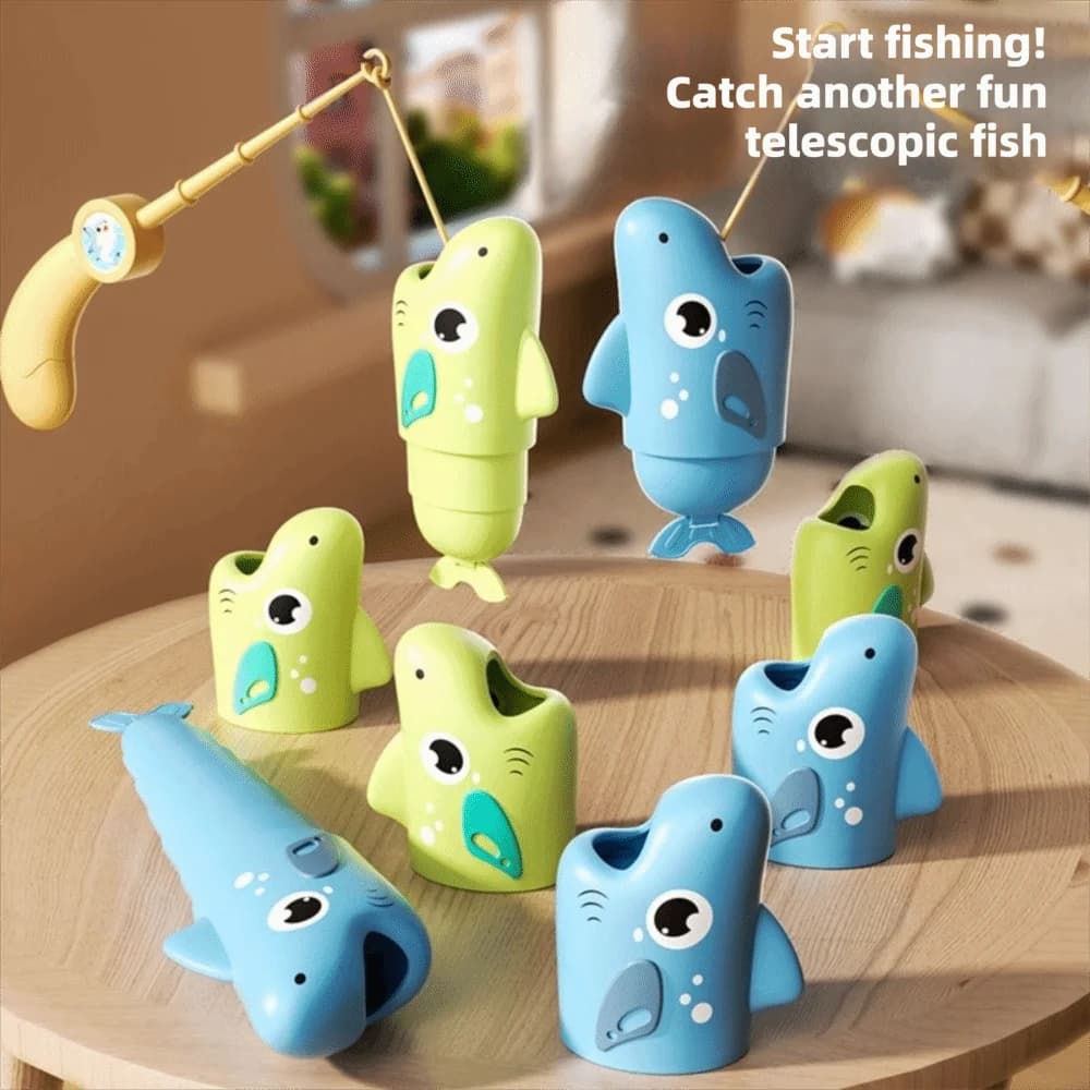 Gioco di Pesca Unisex in Plastica, Stile Gioco da Tavolo Retrattile, Gioco Interattivo Educativo