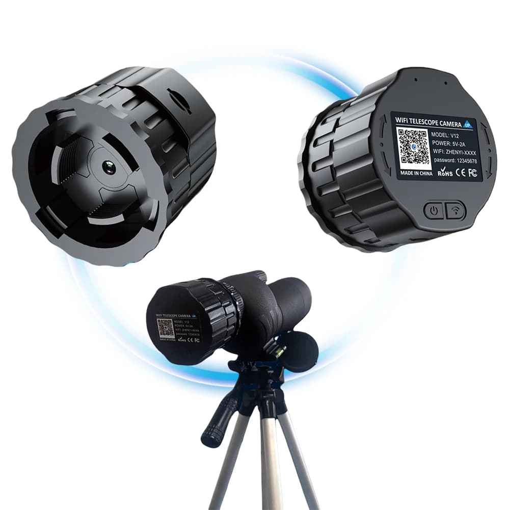 Oculare Elettronico WiFi ad Alta Definizione 2K per Telescopio Ottico 25mm-50mm e Microscopio, Fotocamera Oculare Elettronica